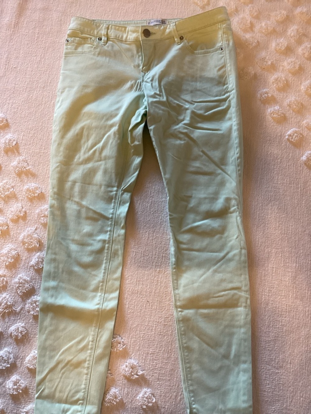 Express Denim Mint Green Stella Low Rise Jeans 8
@5